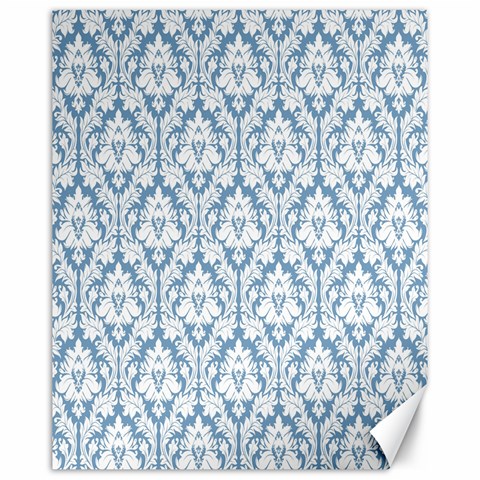 White On Light Blue Damask Canvas 16  x 20  (Unframed) from ArtsNow.com 15.75 x19.29  Canvas - 1