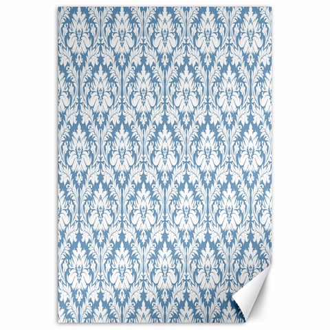 White On Light Blue Damask Canvas 20  x 30  (Unframed) from ArtsNow.com 19.62 x28.9  Canvas - 1