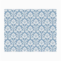 White On Light Blue Damask Glasses Cloth (Small, Two Sided) from ArtsNow.com Front