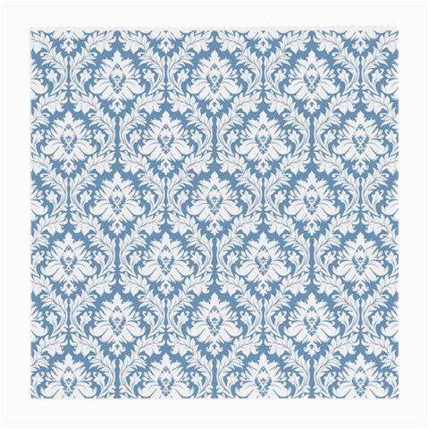 White On Light Blue Damask Glasses Cloth (Medium) from ArtsNow.com Front