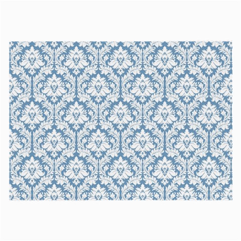 White On Light Blue Damask Glasses Cloth (Large) from ArtsNow.com Front