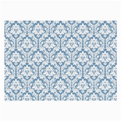 White On Light Blue Damask Glasses Cloth (Large, Two Sided) from ArtsNow.com Front