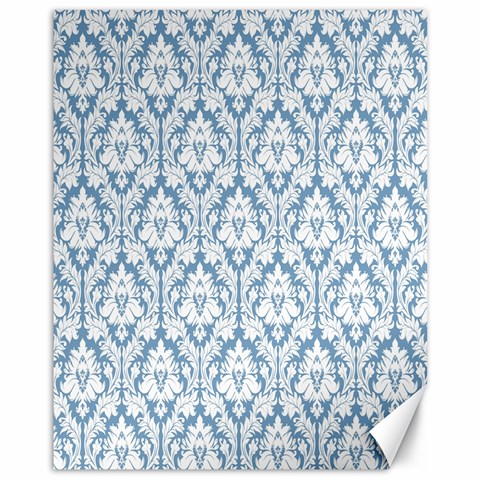 White On Light Blue Damask Canvas 11  x 14  (Unframed) from ArtsNow.com 10.95 x13.48  Canvas - 1