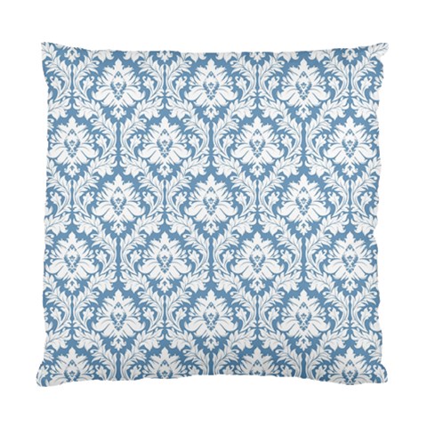 White On Light Blue Damask Cushion Case (Single Sided)  from ArtsNow.com Front