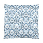 White On Light Blue Damask Cushion Case (Single Sided) 