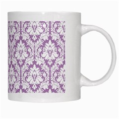 White On Lilac Damask White Coffee Mug from ArtsNow.com Right