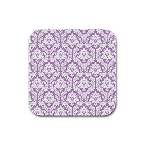 White On Lilac Damask Drink Coasters 4 Pack (Square) from ArtsNow.com Front