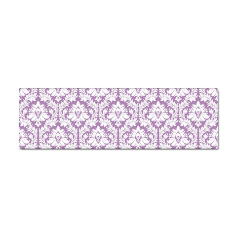 White On Lilac Damask Bumper Sticker from ArtsNow.com Front