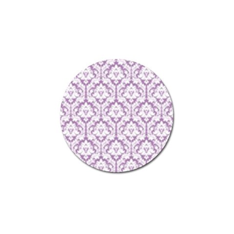 White On Lilac Damask Golf Ball Marker from ArtsNow.com Front