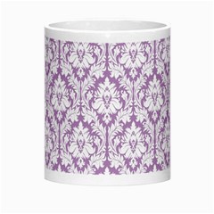 White On Lilac Damask Morph Mug from ArtsNow.com Center