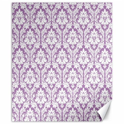 White On Lilac Damask Canvas 8  x 10  (Unframed) from ArtsNow.com 8.15 x9.66  Canvas - 1