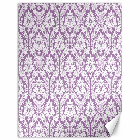 White On Lilac Damask Canvas 12  x 16  (Unframed) from ArtsNow.com 11.86 x15.41  Canvas - 1