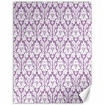 White On Lilac Damask Canvas 12  x 16  (Unframed)