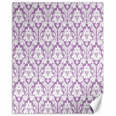 White On Lilac Damask Canvas 16  x 20  (Unframed) from ArtsNow.com 15.75 x19.29  Canvas - 1