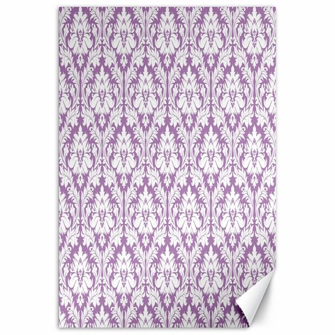 White On Lilac Damask Canvas 20  x 30  (Unframed) from ArtsNow.com 19.62 x28.9  Canvas - 1