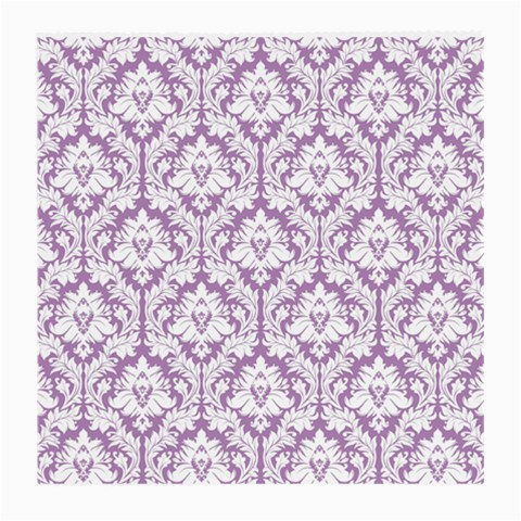 White On Lilac Damask Glasses Cloth (Medium) from ArtsNow.com Front