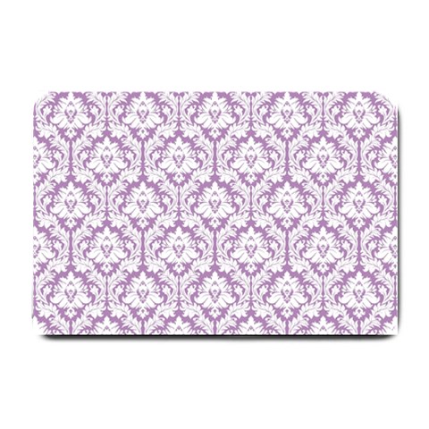 White On Lilac Damask Small Door Mat from ArtsNow.com 24 x16  Door Mat