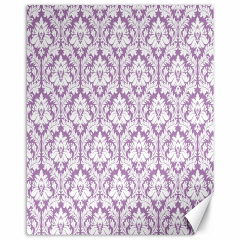 White On Lilac Damask Canvas 11  x 14  (Unframed) from ArtsNow.com 10.95 x13.48  Canvas - 1