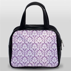 Lilac Damask Pattern Classic Handbag (Two Sides) from ArtsNow.com Front