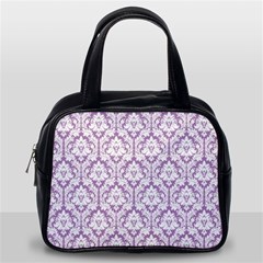 Lilac Damask Pattern Classic Handbag (Two Sides) from ArtsNow.com Back