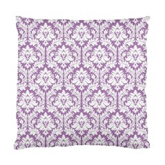 White On Lilac Damask Cushion Case (Two Sided)  from ArtsNow.com Front