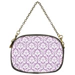 Lilac Damask Pattern Chain Purse (Two Sides)