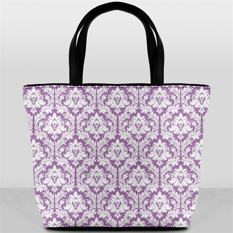 Lilac Damask Pattern Bucket Bag from ArtsNow.com Front