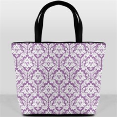 Lilac Damask Pattern Bucket Bag from ArtsNow.com Front