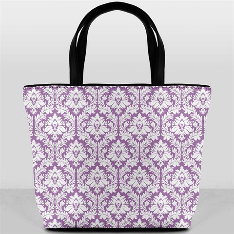 Lilac Damask Pattern Bucket Bag from ArtsNow.com Back