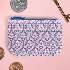 Lilac Damask Pattern Mini Coin Purse from ArtsNow.com Front