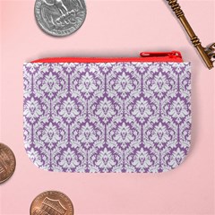 Lilac Damask Pattern Mini Coin Purse from ArtsNow.com Back