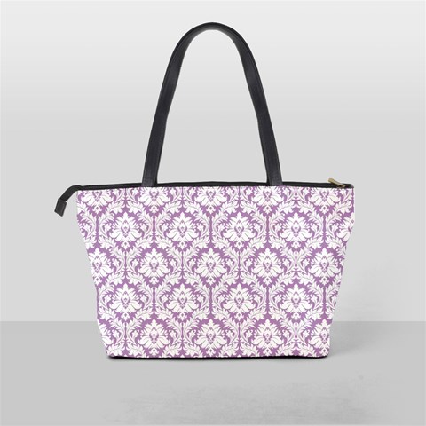 Lilac Damask Pattern Classic Shoulder Handbag from ArtsNow.com Back