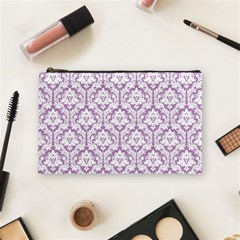 Lilac Damask Pattern Cosmetic Bag (Medium) from ArtsNow.com Front