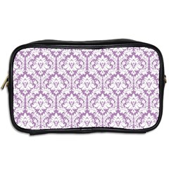 Lilac Damask Pattern Toiletries Bag (Two Sides) from ArtsNow.com Back