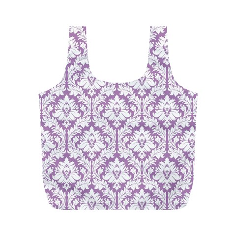 Lilac Damask Pattern Full Print Recycle Bag (M) from ArtsNow.com Front