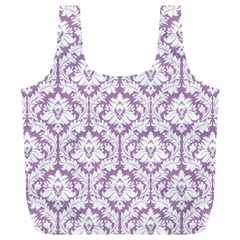 Lilac Damask Pattern Full Print Recycle Bag (XL) from ArtsNow.com Front