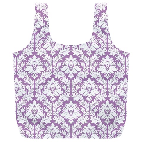 Lilac Damask Pattern Full Print Recycle Bag (XL) from ArtsNow.com Back