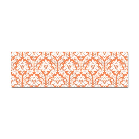 White On Orange Damask Bumper Sticker from ArtsNow.com Front