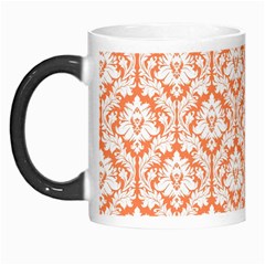 White On Orange Damask Morph Mug from ArtsNow.com Left