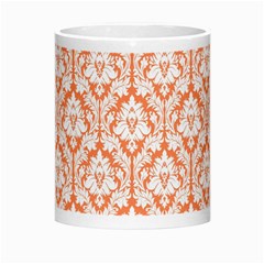 White On Orange Damask Morph Mug from ArtsNow.com Center