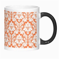 White On Orange Damask Morph Mug from ArtsNow.com Right