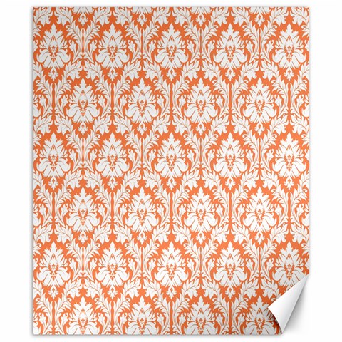 White On Orange Damask Canvas 8  x 10  (Unframed) from ArtsNow.com 8.15 x9.66  Canvas - 1