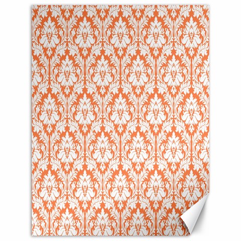 White On Orange Damask Canvas 12  x 16  (Unframed) from ArtsNow.com 11.86 x15.41  Canvas - 1