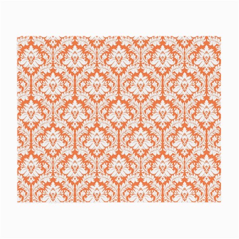 White On Orange Damask Glasses Cloth (Small, Two Sided) from ArtsNow.com Front