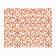 White On Orange Damask Glasses Cloth (Small, Two Sided) from ArtsNow.com Front