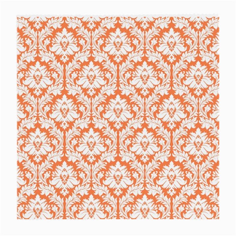 White On Orange Damask Glasses Cloth (Medium, Two Sided) from ArtsNow.com Front