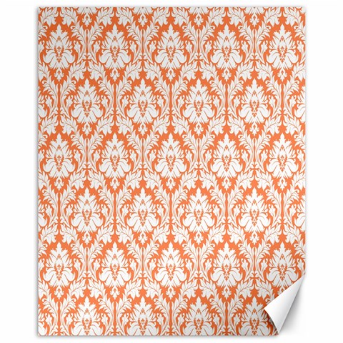 White On Orange Damask Canvas 11  x 14  (Unframed) from ArtsNow.com 10.95 x13.48  Canvas - 1