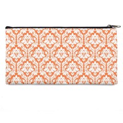 Nectarine Orange Damask Pattern Pencil Case from ArtsNow.com Back