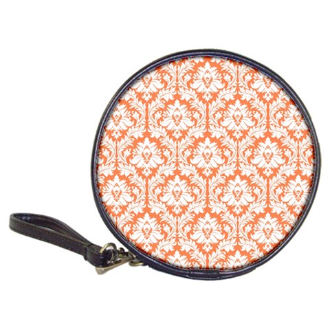 White On Orange Damask CD Wallet from ArtsNow.com Front