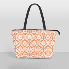 Nectarine Orange Damask Pattern Classic Shoulder Handbag from ArtsNow.com Front